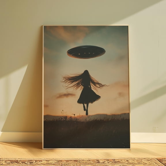 369 Prints Surreal Alien Abduction Art Print For Apartment Wall Decor Alien Poster Girly Wall Art Aesthetic Surreal Poster Ufo Wall Print Art Deco UNFRAMED, 8x12