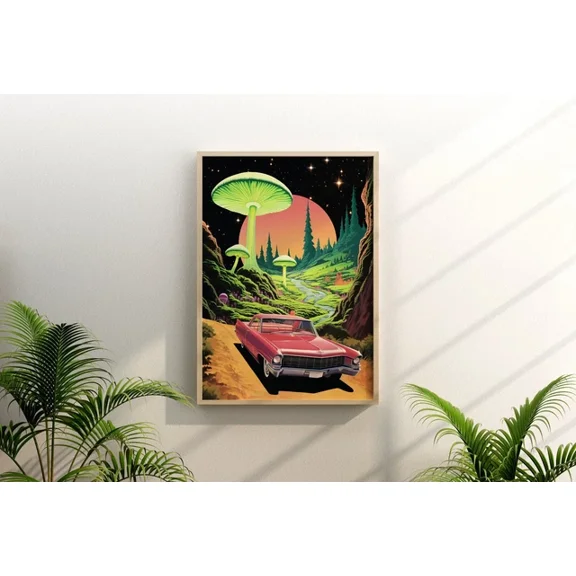 369 Prints Trippy Trip 5 Vintage Psychedelic Print Surreal Retro Wall Decor - No Framed, Vintage Wall Art, Trendy Retro Print, Room Decor, Wall Art UNFRAMED, 8x12