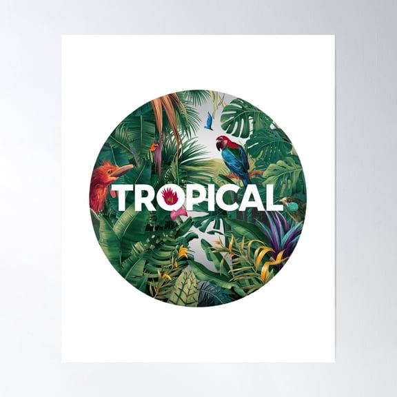 369 Prints Tropical Turtles- No Framed, Vintage Wall Art, Trendy Retro Print, Room Decor, Wall Art UNFRAMED, 8x12