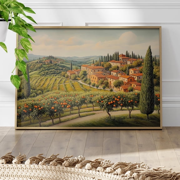 369 Prints Tuscany Landscape Poster Vineyard Italy Countryside Wall Art, Tuscan Wall Decor, Country Home Cottagecore Decor UNFRAMED, 12x18