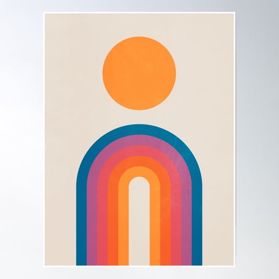 369 Prints Vintage California Sun: The Sun Arch Edition- No Framed, Vintage Wall Art, Trendy Retro Print, Room Decor, Wall Art UNFRAMED, 8x12