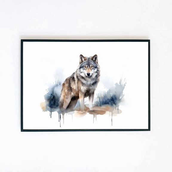 369 Prints Watercolour Wolves Painting Wildlife Illustration- No Framed, Vintage Wall Art, Trendy Retro Print, Room Decor, Wall Art UNFRAMED, 12x18