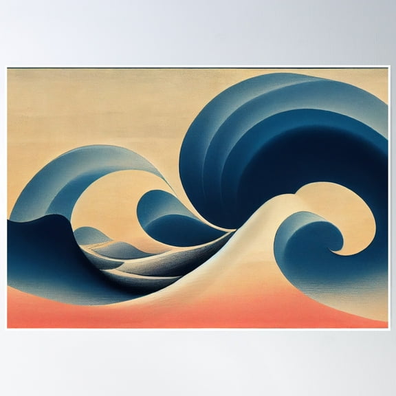 369 Prints Wave Patterns 2 - Created By A.I.- No Framed, Vintage Wall Art, Trendy Retro Print, Room Decor, Wall Art UNFRAMED, 16x24