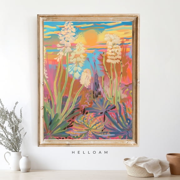 369 Prints Western Art Print Vintage Retro Wall Art Botanical Prints Midcentury Modern Wall Art Sunset Wall Art Wall Art Texas Art UNFRAMED, 24x36