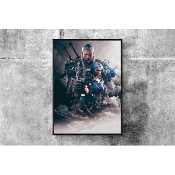 369 Prints The Witcher Poster Geralt & Ciri Gaming Art For Game Room Wall Decor - No Framed, Vintage Wall Art, Trendy Retro Print, Room Decor, Wall Art UNFRAMED, 24x36