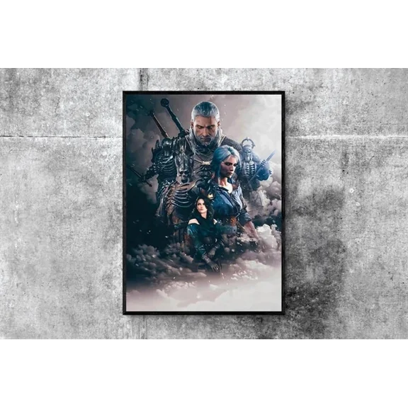369 Prints The Witcher Poster Geralt & Ciri Gaming Art For Game Room Wall Decor - No Framed, Vintage Wall Art, Trendy Retro Print, Room Decor, Wall Art UNFRAMED, 8x12
