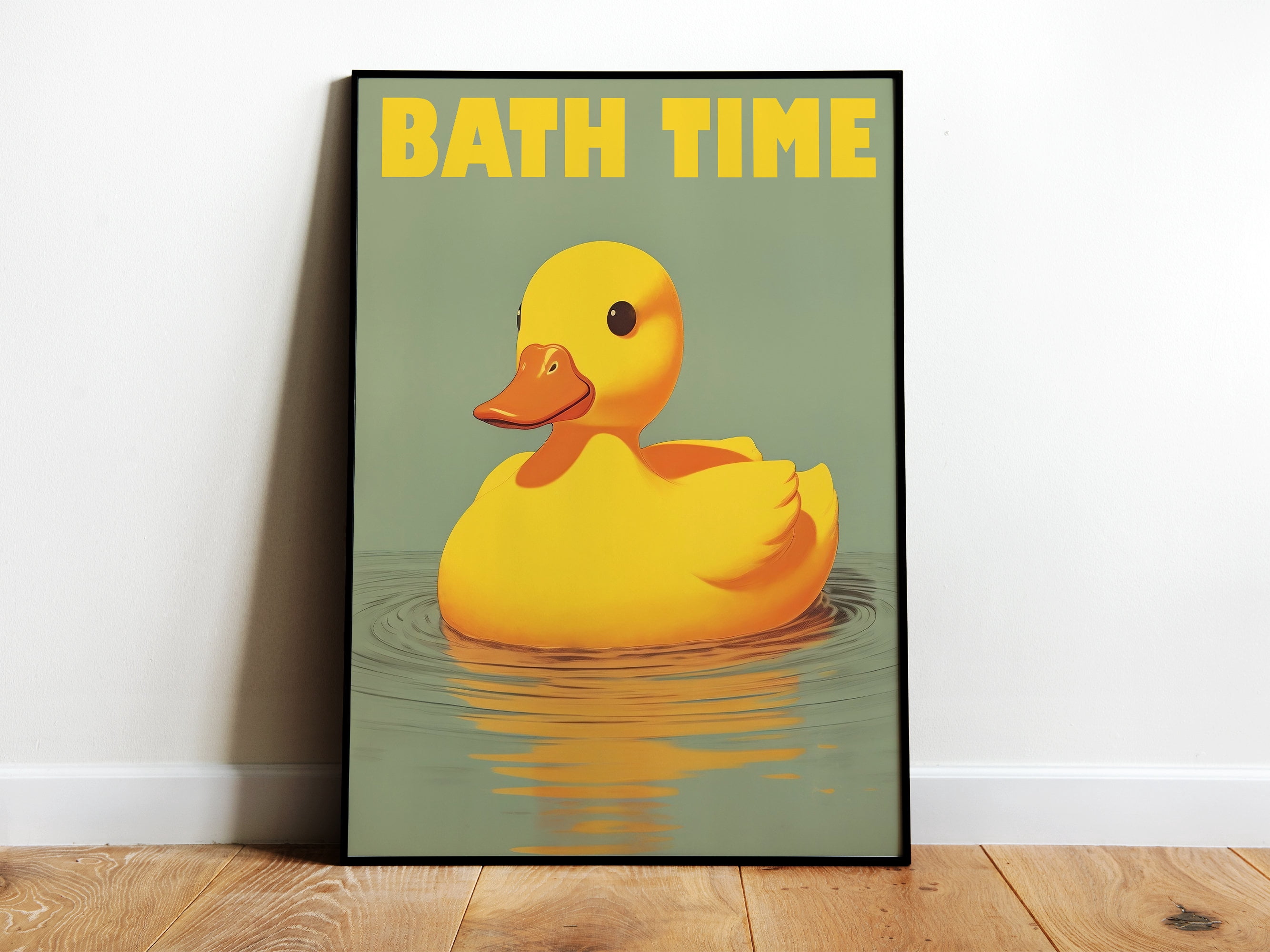 369 Prints Yellow Rubber Duck Print Retro Bathroom Wall Art Poster ...