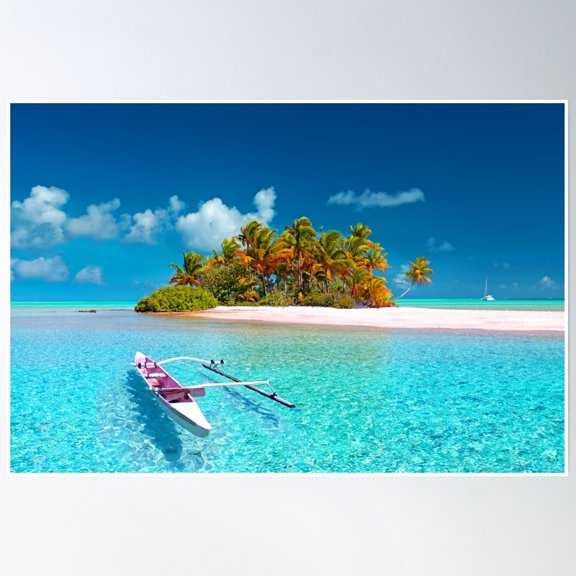 369 Prints Your Tropical Island Awaits- No Framed, Vintage Wall Art, Trendy Retro Print, Room Decor, Wall Art UNFRAMED, 8x12