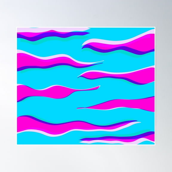 369 Prints Zebra Print Pink And Blue Zebra Stripes Wild Animal Print Preppy Decor Modern Zebra Pattern- No Framed, Vintage Wall Art, Trendy Retro Print, Room Decor, Wall Art UNFRAMED, 16x24