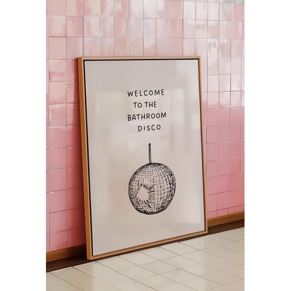 369 Prints bathroom Disco Print Minimalist Bathroom Decor Trendy Shower Wall Art Funny Dancing Print Cute Toilet Poster UNFRAMED, 12x18