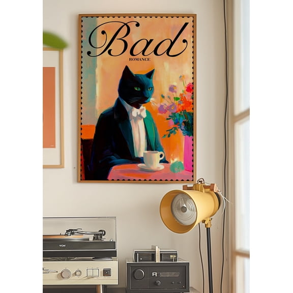 369 Prints black Cat Poster, Animal Poster, Aesthetic Wall Art, Pink Wall Art, Trendy Art Prints, Vintage Poster, Matisse Art Print, Retro Wall Decor UNFRAMED, 12x18