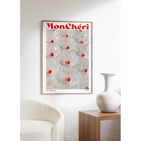 369 Prints cherry Poster, Retro Wall Art, 70S Psychedelic Print, Funky Wall Decor, Cherry Wall Art, Aesthetic Print, Trendy Wall Art, Vintage Decor UNFRAMED, 8x12