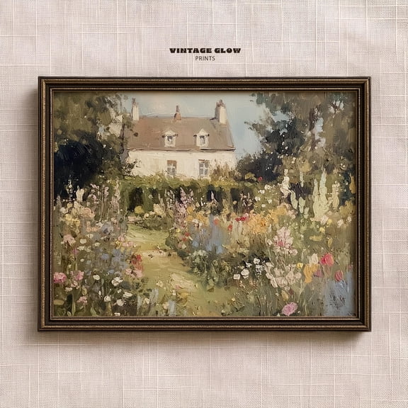 369 Prints cottage Garden Wall Art | Spring Landscape | Cottagecore Farmhouse Decor | | #V83 UNFRAMED, 8x12