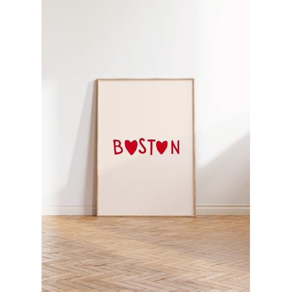 369 Prints cute Boston Print Boston Wall Art Boston Massachusetts Art Minimalist Heart Poster Boston Decor Boston Ma Poster UNFRAMED, 8x12