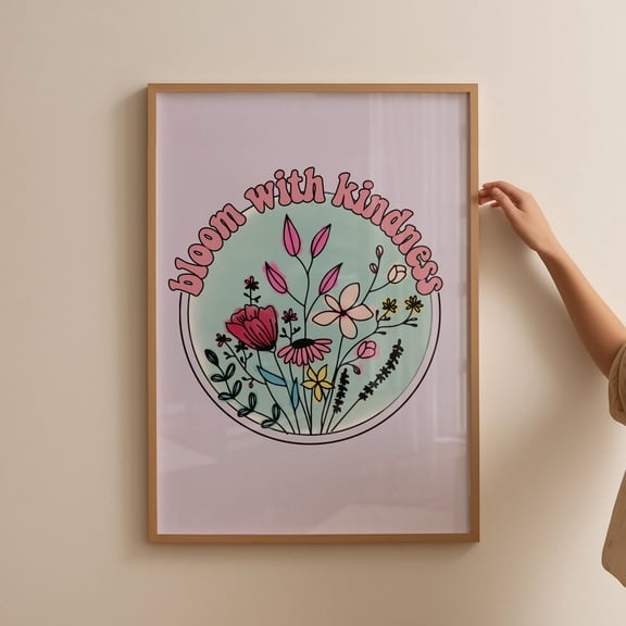 369 Prints cute Print Wall Art, Kindness Print, Retro Wall Art, Wall Art Quote, Retro Flower Print, Retro Print, Retro Poster, Art UNFRAMED, 16x24