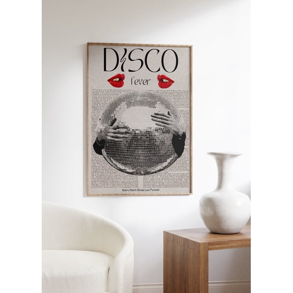 369 Prints disco Ball Poster, 70S Poster, Black Wall Art, Psychedelic Art, Preppy Wall Decor, Party Poster, Aesthetic Art, Trippy Wall Art UNFRAMED, 8x12