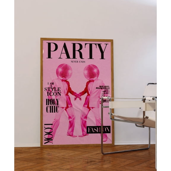 369 Prints disco Ball Poster, 70S Poster, Pink Wall Art, Psychedelic Wall Art, Preppy Print, Party Poster, Retro Print, Aesthetic Art, Trippy Wall Art UNFRAMED, 12x18