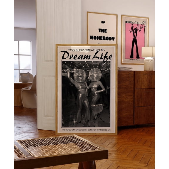 369 Prints disco Ball Poster, 70S Retro Print, Black Wall Art, Psychedelic Art, Funky Wall Decor, 60S Vintage Poster, Aesthetic Art, Trendy Wall Art UNFRAMED, 16x24