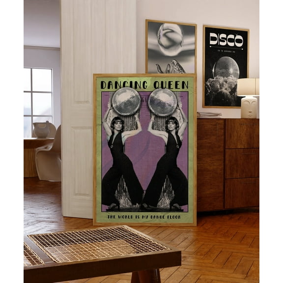 369 Prints disco Ball Poster, 70S Retro Print, Black Wall Art, Psychedelic Art, Funky Wall Decor, 60S Vintage Poster, Aesthetic Art, Trendy Wall Art UNFRAMED, 24x36