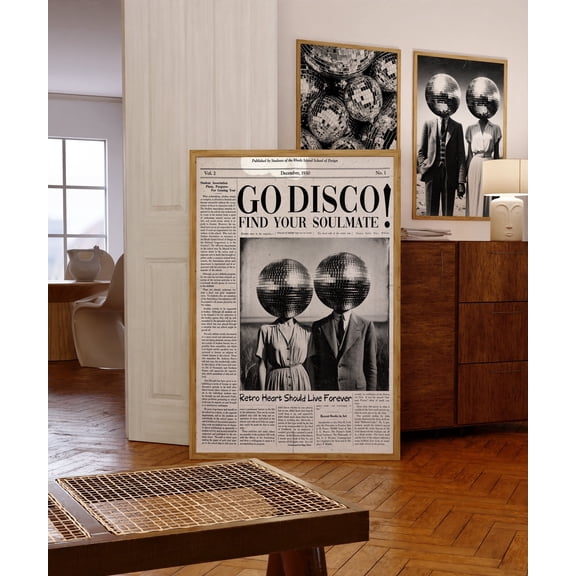 369 Prints disco Magazine Poster, 70S Print, Black Wall Art, Party Poster, New York Times Poster, Psychedelic Art, Retro Print, Trippy Art, Disco Print UNFRAMED, 16x24