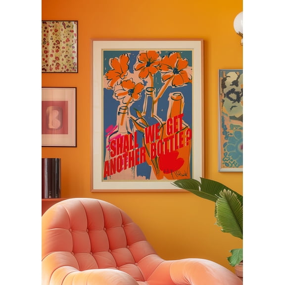 369 Prints dopamine Decor, Maximalist Wall Art, Red Wall Art, Kitchen Wall Decor, Summer House Poster, Psychedelic Art, Trippy Poster, Flower Print UNFRAMED, 12x18