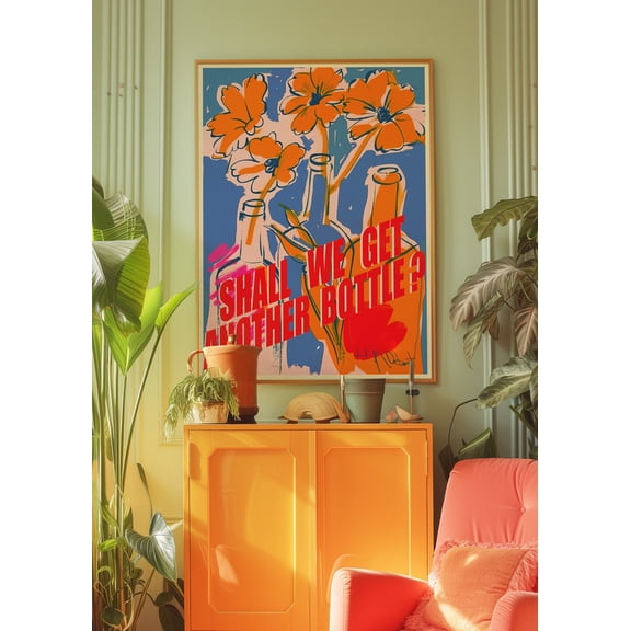 369 Prints dopamine Decor, Maximalist Wall Art, Red Wall Art, Kitchen Wall Decor, Summer House Poster, Psychedelic Art, Trippy Poster, Flower Print UNFRAMED, 16x24