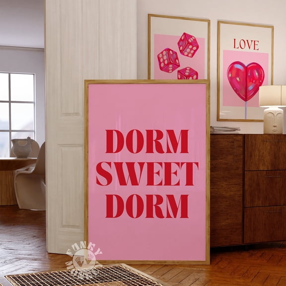 369 Prints dorm Sweet Dorm Print, Pink Preppy Wall Art, Dorm Room Decor, Trendy Poster, Wall Art, Girly Print, Dorm Sign UNFRAMED, 24x36