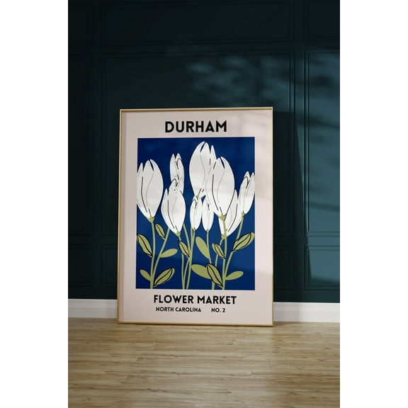 369 Prints durham Print North Carolina Flower Market Wall Art Durham Nc Art Print Durham North Carolina Poster Durham Decor UNFRAMED, 24x36