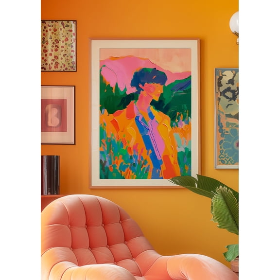 369 Prints eclectic Maximalist Art, Colorful, Red Wall Art, Trendy Woman Poster, Dopamine Decor, Psychedelic Art, Retro Poster, Trippy Art UNFRAMED, 12x18