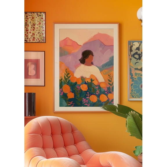 369 Prints eclectic Wall Art, 70S Retro Poster, Orange Wall Art, Kitchen Wall Decor, Dopamine Decor, Psychedelic Art, Vintage Decor, Trippy Wall Art UNFRAMED, 8x12