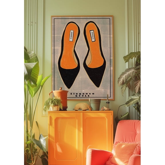 369 Prints fashion Poster, 70S Print, Black Wall Art, High Heels Poster, Shoes Poster, Psychedelic Wall Art, Magazine Print, Trippy Art, Trendy Poster UNFRAMED, 12x18