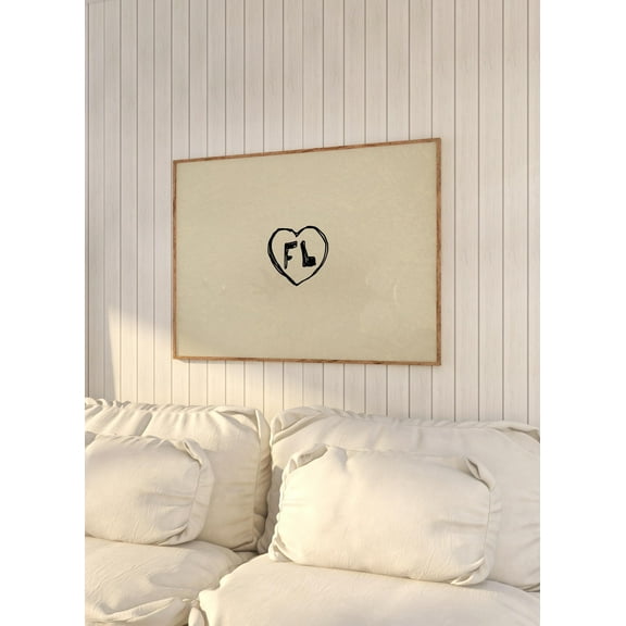 369 Prints florida Print Cute Heart Poster Trendy Florida Decor Hand Drawn Artwork State Love Print Fl Wall Art UNFRAMED, 12x18