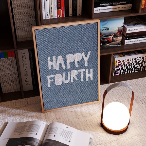 369 Prints fourth Of July Print Trendy Summer Wall Art Denim Patchwork Style Print Beach House Artwork Happy Fourth Poster UNFRAMED, 12x18