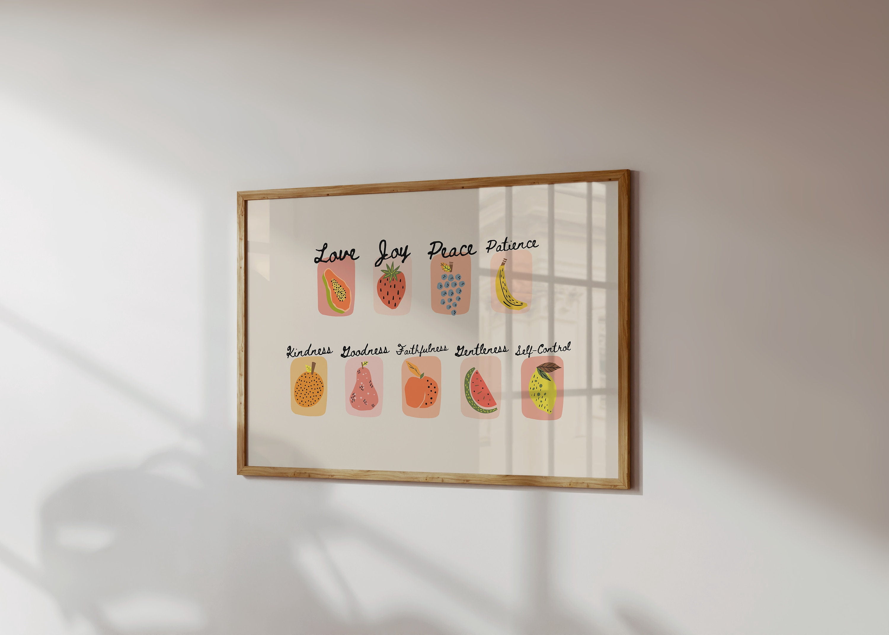 369 Prints fruit Of The Spirit Print Retro Christian Wall Art Scripture ...