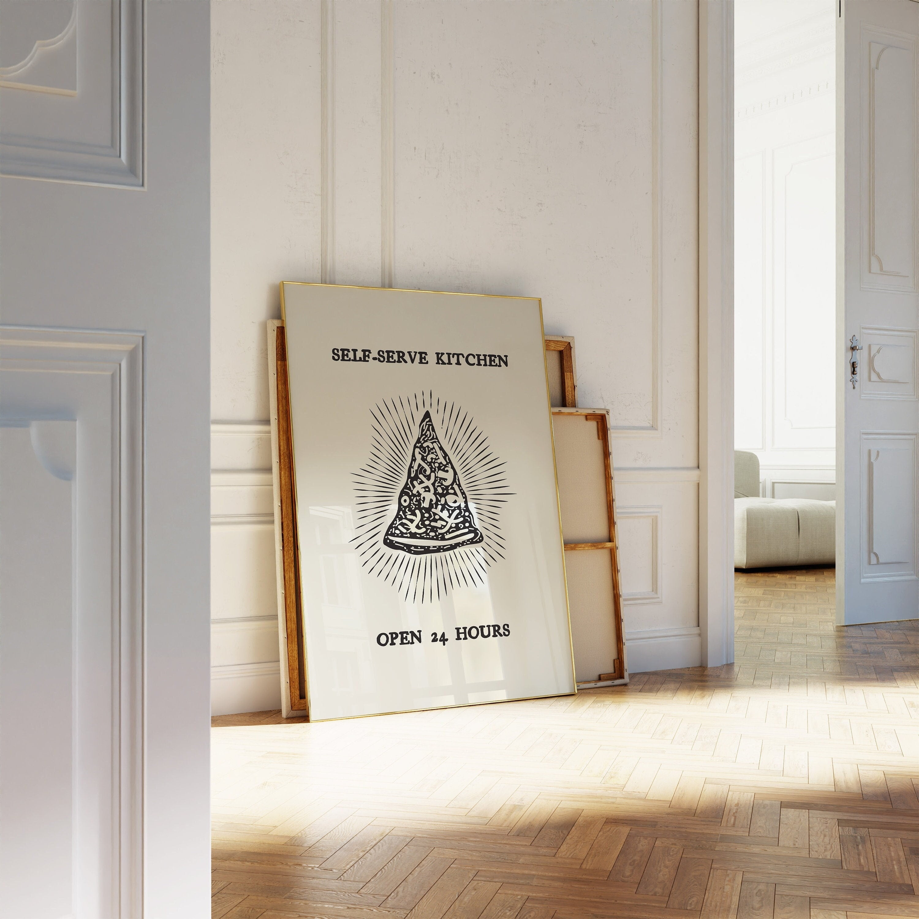 369 Prints funny Kitchen Print Pizza Poster Self Serve Kitchen Print Quirky Kitchen Wall Art ...