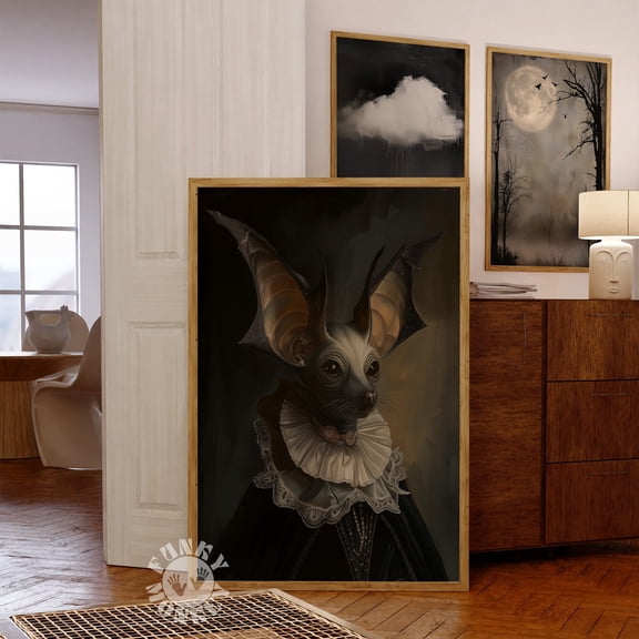 369 Prints gothic Halloween Art Print, Victorian Bat Vampire Vintage Style Poster, Dark Academia Decor, Moody Victorian Portrait, Wicca Art Print UNFRAMED, 8x12