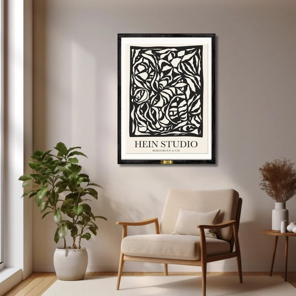 369 Prints hein Studio Abstract Art Print | Minimalist Black & White Wall Poster | Modern Scandinavian Decor | Berggruen Style | Wall Art UNFRAMED, 16x24