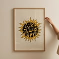 thumbnail image 1 of 369 Prints here Comes The Sun Wall Print, Retro Tropical Poster, Celestial, Trendy Print Retro Wall Art, Retro Poster, Art, Poster Only, 1 of 3