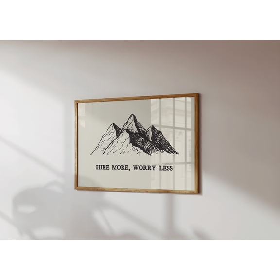369 Prints hiking Print Vintage Mountain Poster Camping Wall Art Hike More Print Mountains Wall Art Hiker Decor UNFRAMED, 8x12