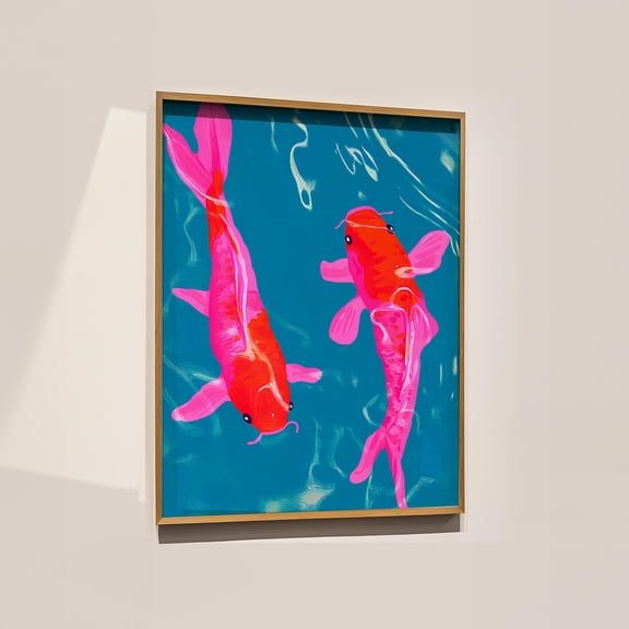 369 Prints koi Poster, Japanese-Inspired Art, Maximalist Poster, Bedroom Wall Decor, Aesthetic Wall Art, Red Wall Art, Trendy Art Printclectic Print UNFRAMED, 12x18