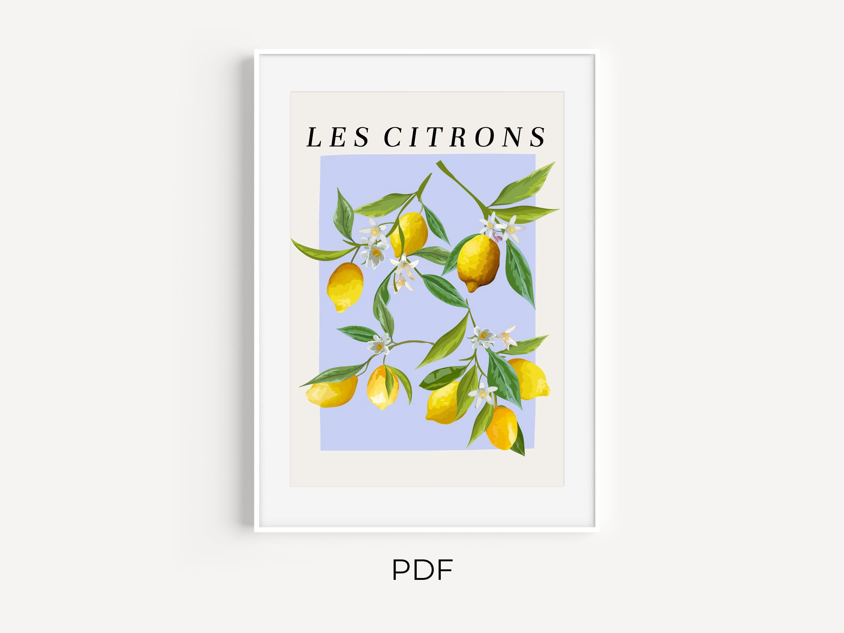 369 Prints les Citrons Purple, Citrus Illustration Art, Modern Minimal ...