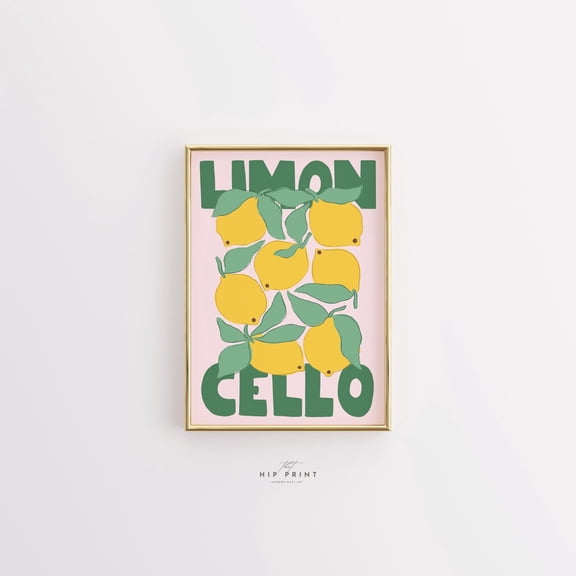 369 Prints limoncello Lemon Wall Art, Fun Preppy Summer Fruit Print, Trendy Pastel Kitchen Or Bar Decor, Fruit Decor, Kitchen Poster, UNFRAMED, 12x18