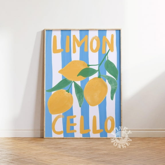 369 Prints limoncello Lemon Wall Art, Preppy Italian Summer Fruit Print, Trendy Kitchen Print, Retro Food Print, Modern Kitchen Aesthetic UNFRAMED, 8x12
