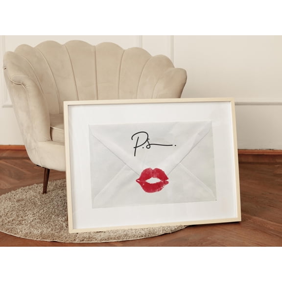 369 Prints love Letter Bedroom Print | Kiss Lips Red Wall Art | Retro Vintage Aesthetic | Above Bed Decor | Romantic Gift Love Quote, Poster Only