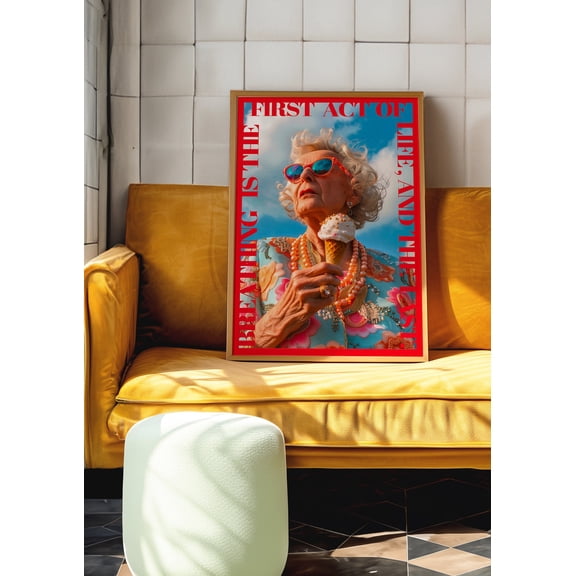 369 Prints magazine Poster, 70S Print, Red Wall Art, Ice Cream Poster, Summer House Poster, Psychedelic Art, Retro Print, Trippy Poster, Dopamine Decor UNFRAMED, 24x36