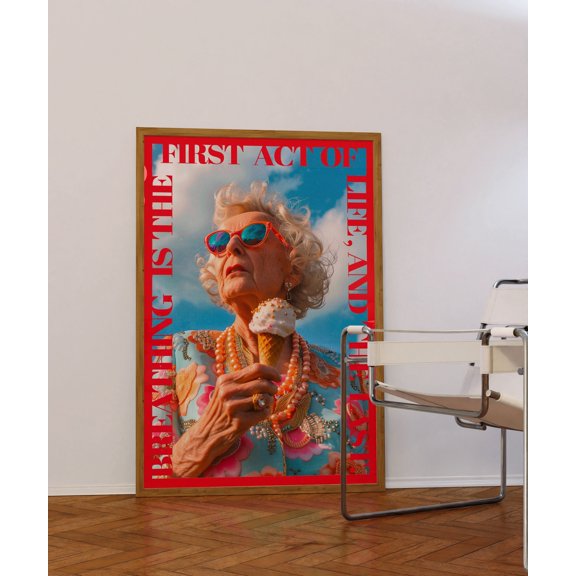 369 Prints magazine Poster, 70S Print, Red Wall Art, Ice Cream Poster, Summer House Poster, Psychedelic Art, Retro Print, Trippy Poster, Dopamine Decor UNFRAMED, 12x18