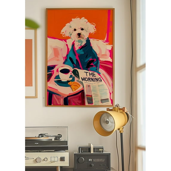 369 Prints maximalist Wall Art, Bedroom Wall Decor, Gift For Dog Lovers, Kitsch Aesthetic Art, Matisse Poster, Terrier Maltese Poster, Pink Wall Art, Poster Only