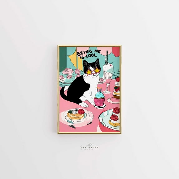 369 Prints maximalist Wall Artclectic Wall Art, Feminist Wall Decor, Wall Art, Colorful Poster, Trendy Cat, . UNFRAMED, 12x18