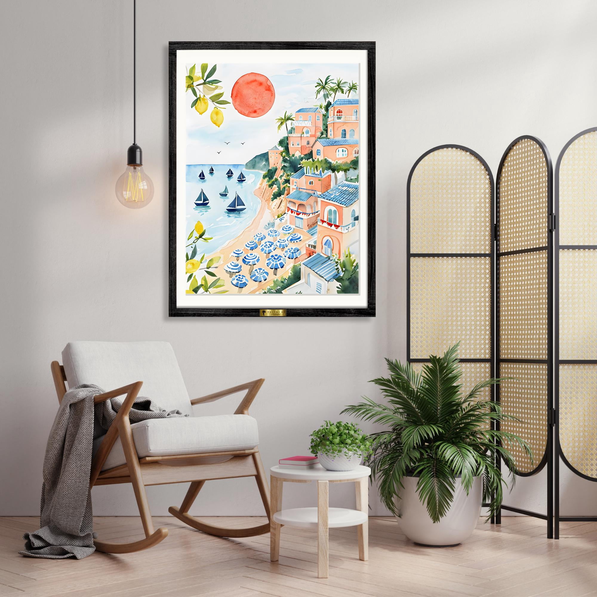 369 Prints mediterranean Coastal Wall Art Print | Italian Beach Town ...