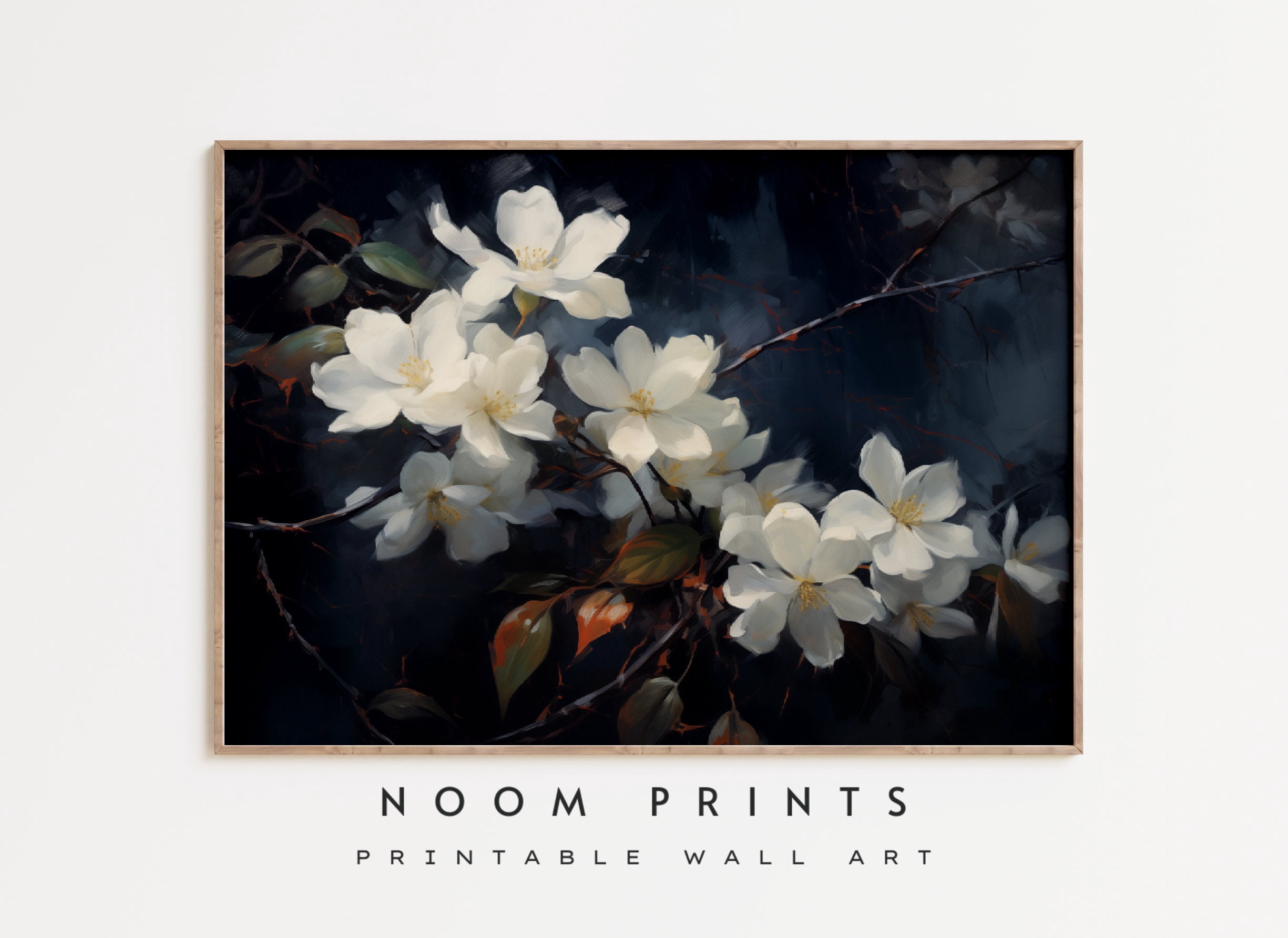 369 Prints moody Vintage Flower Print, Dark Academia Botanical Wall Art ...